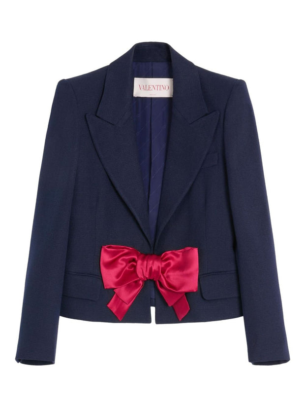 Valentino Blue Jacket With Bow Detail
