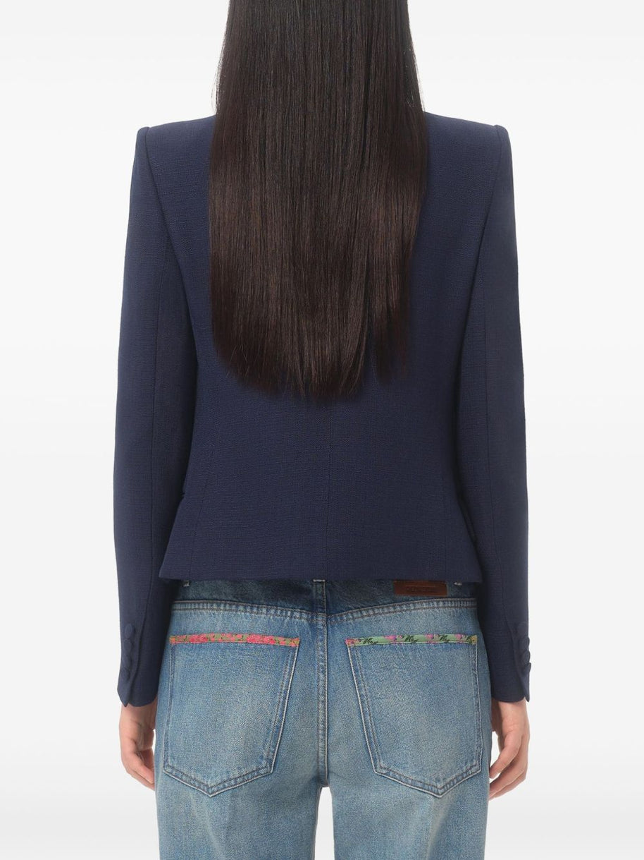Valentino Blue Jacket With Bow Detail