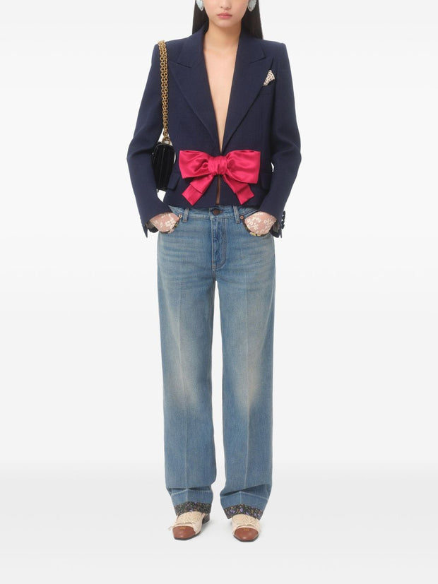 Valentino Blue Jacket With Bow Detail