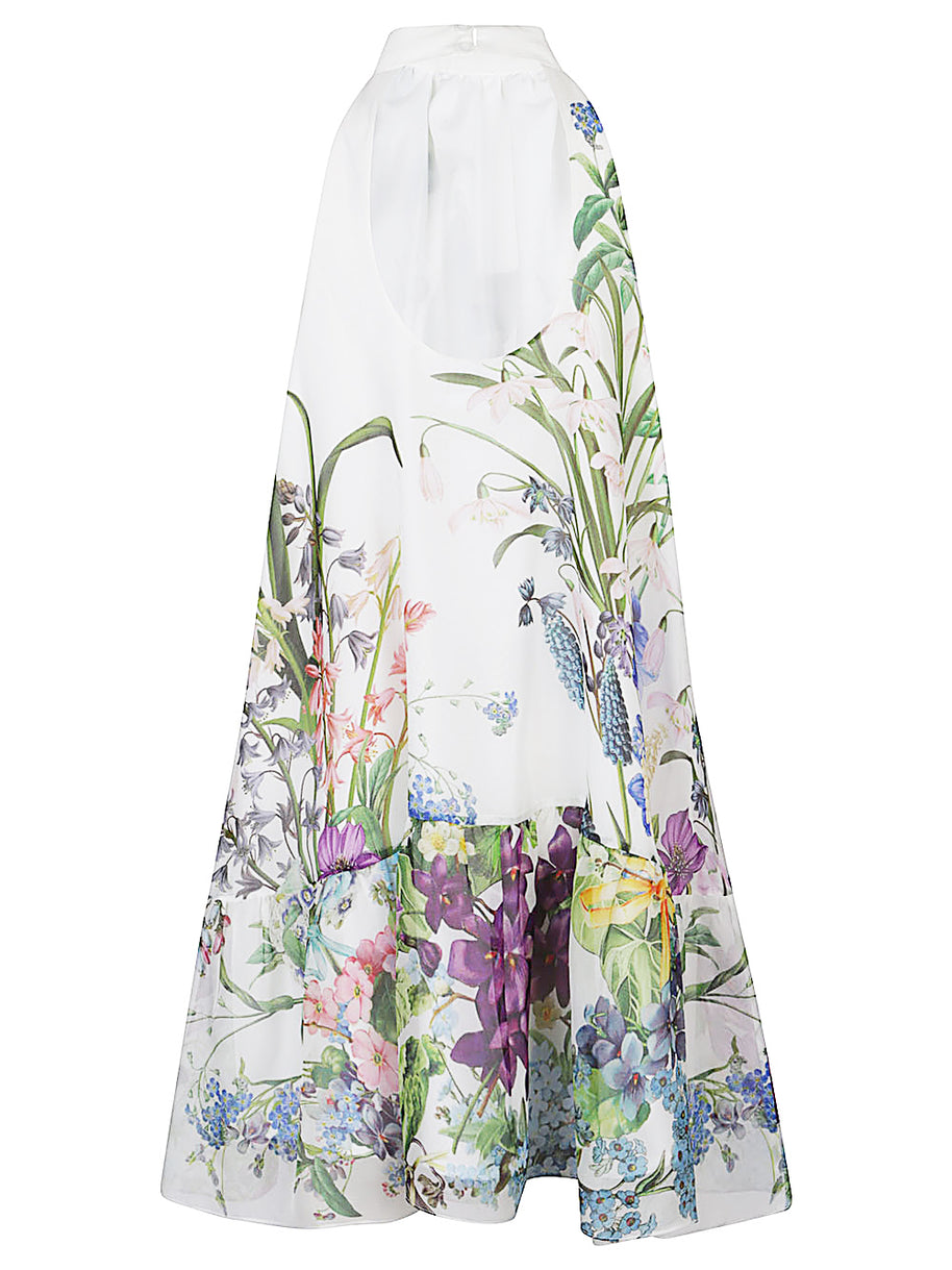St. Piece Of London Bonnie Silk Floral Print Dress In White