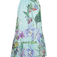 St. Piece Of London Bonnie Silk Floral Print Dress In Clear Blue