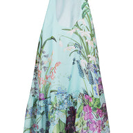 St. Piece Of London Bonnie Silk Floral Print Dress In Clear Blue