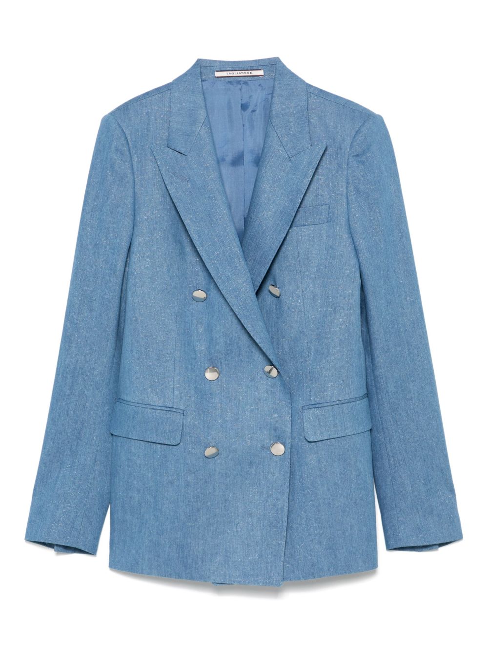 Tagliatore Cotton Double-breasted Jacket Clear Blue