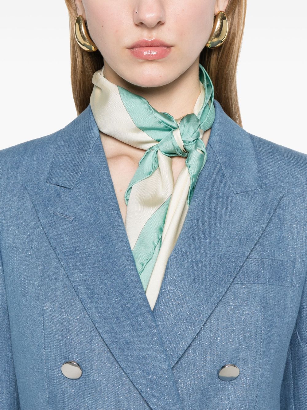 Tagliatore Cotton Double-breasted Jacket Clear Blue