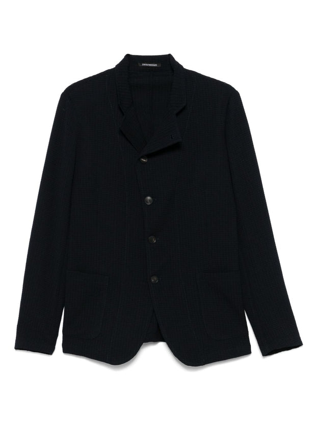 Emporio Armani Guru Collar Jacket In Blue
