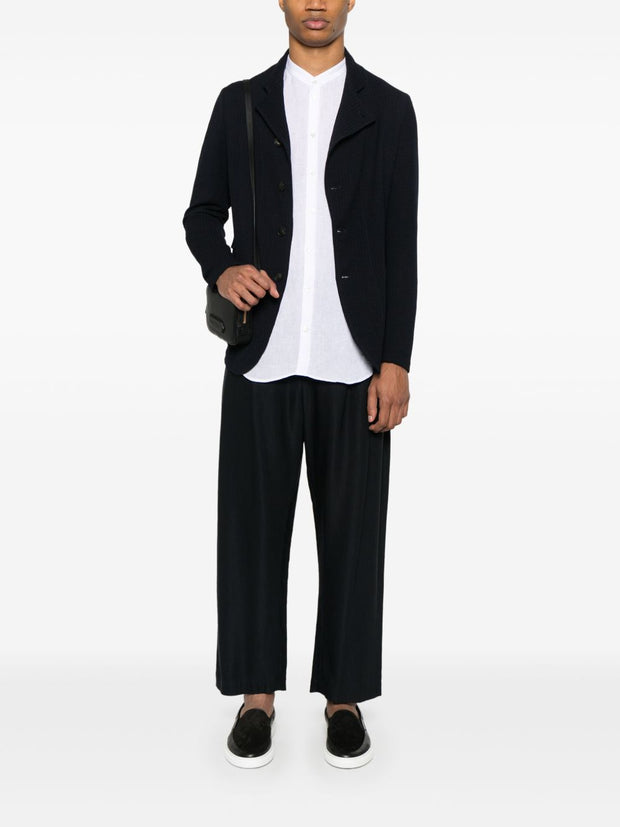 Emporio Armani Guru Collar Jacket In Blue
