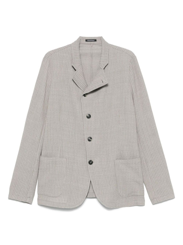 Emporio Armani Guru Collar Jacket In Beige