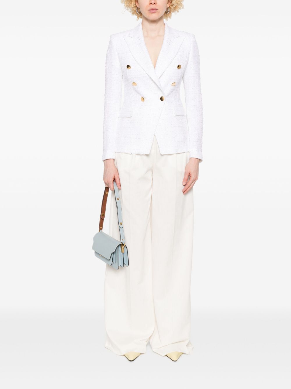 Tagliatore Double Breasted Jacket In White