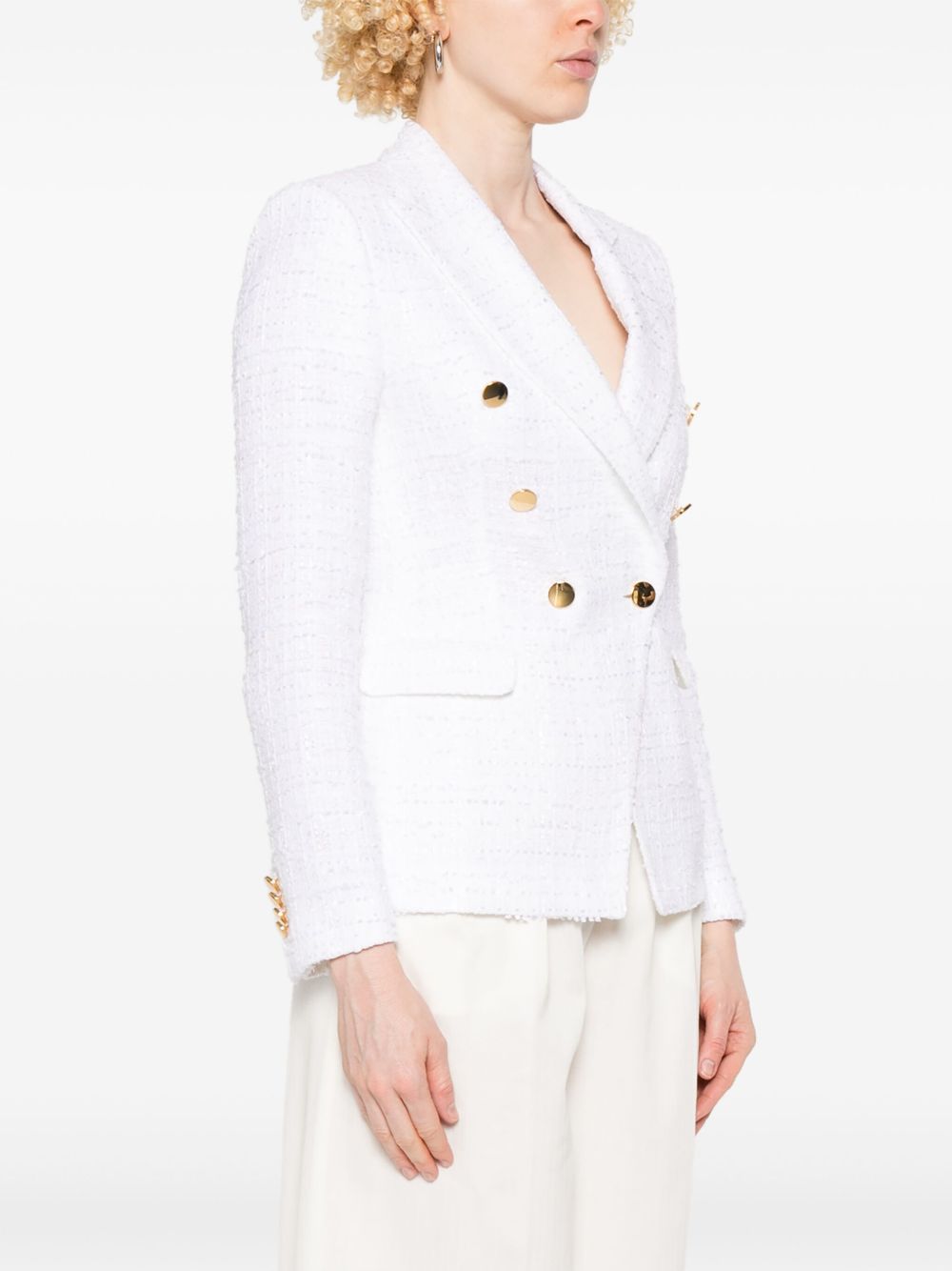 Tagliatore Double Breasted Jacket In White