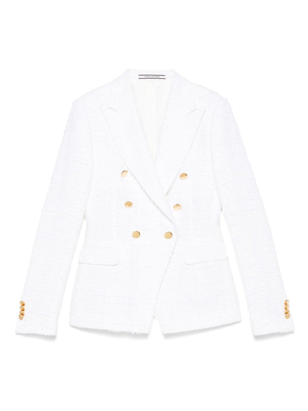 Tagliatore Double Breasted Jacket In White