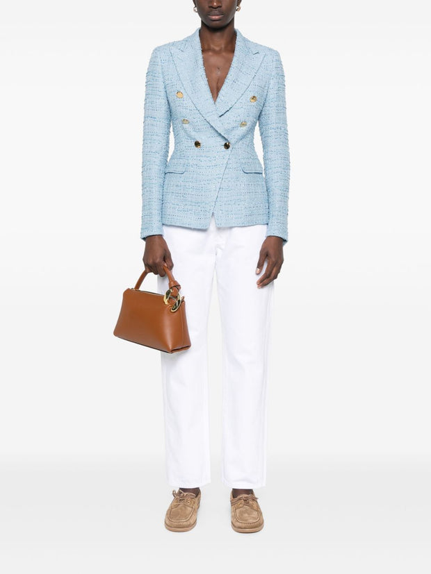 Tagliatore Double Breasted Jacket In Clear Blue