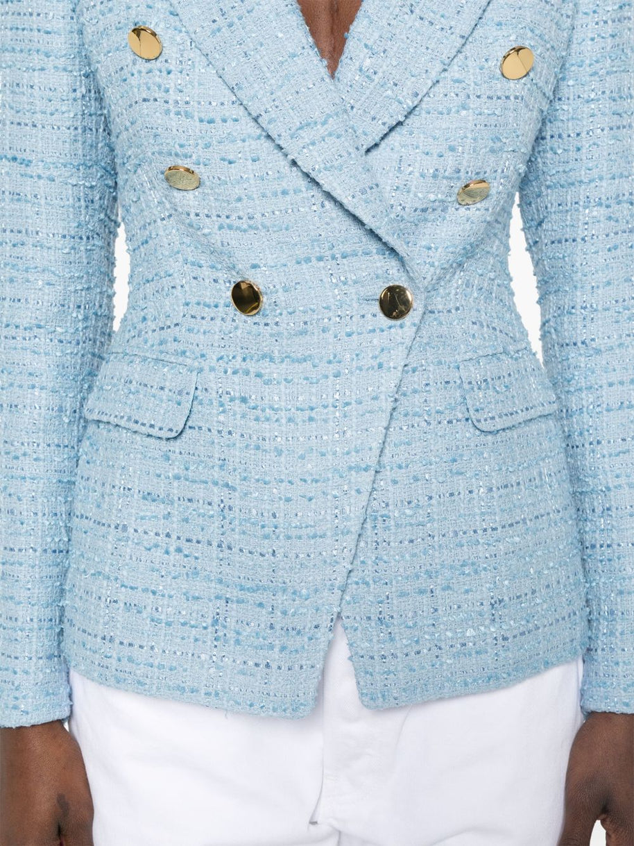 Tagliatore Double Breasted Jacket In Clear Blue