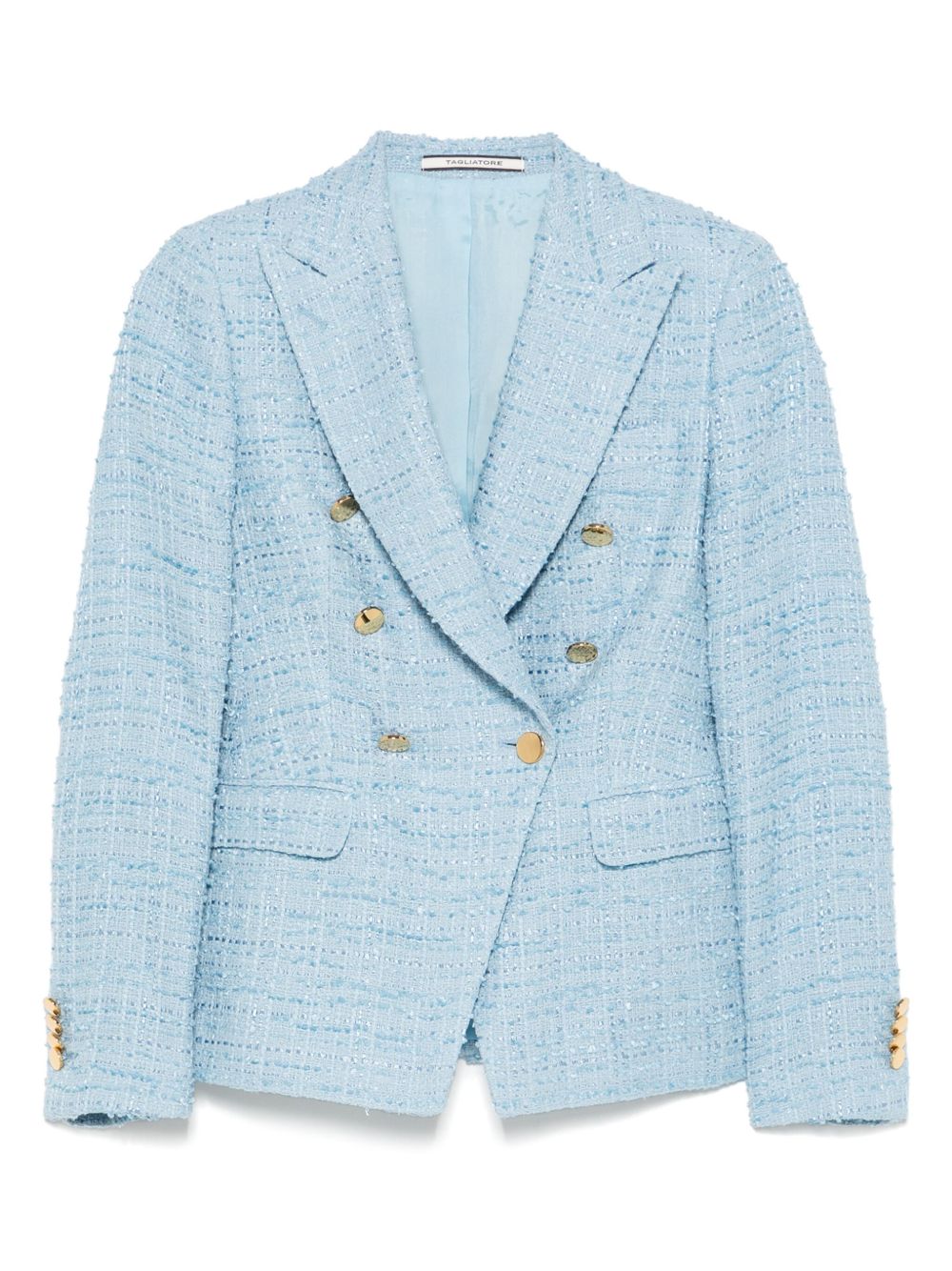 Tagliatore Double Breasted Jacket In Clear Blue