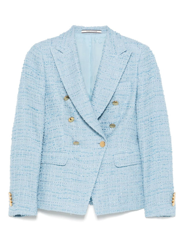 Tagliatore Double Breasted Jacket In Clear Blue