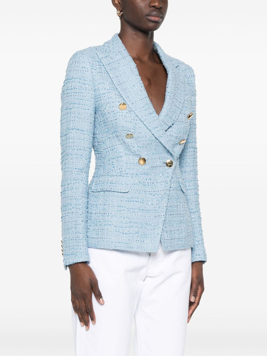 Tagliatore Double Breasted Jacket In Clear Blue