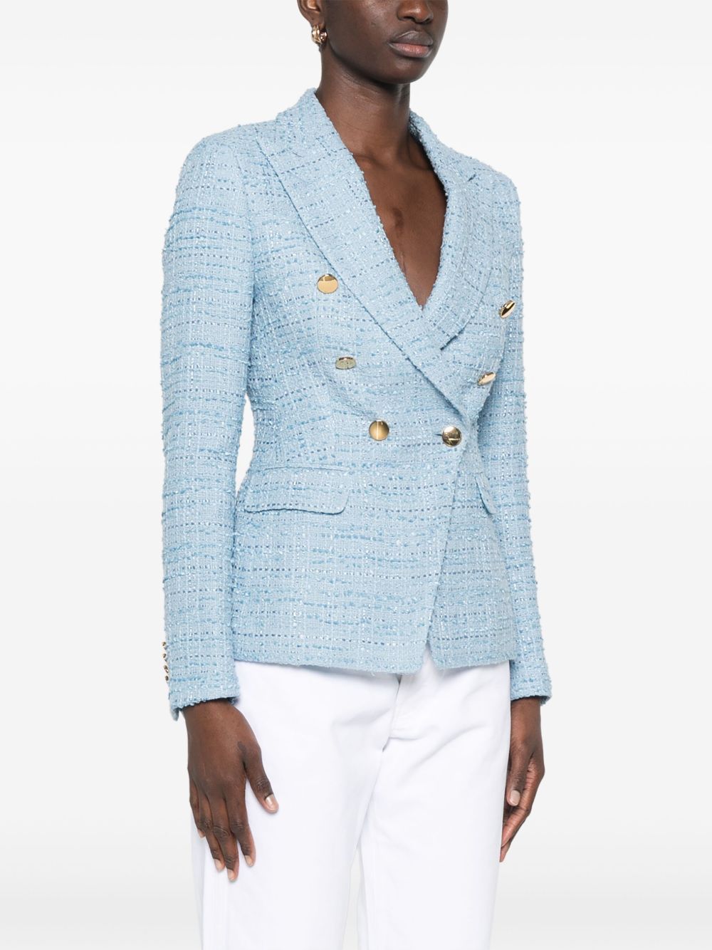 Tagliatore Double Breasted Jacket In Clear Blue