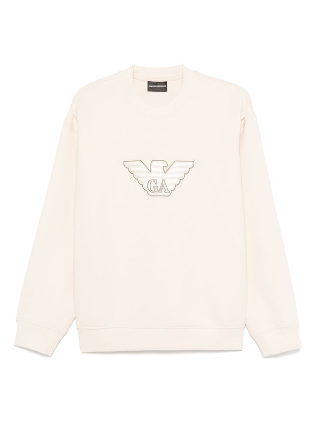 Emporio Armani Logo Sweatshirt In Beige