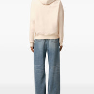 Ami Paris Logo Hooded Sweatshirt In Beige