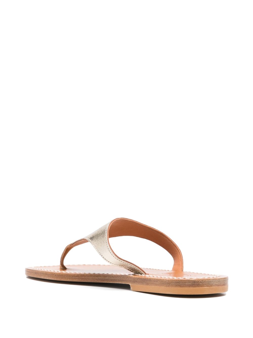 K Jacques St Tropez Thong Slide Sandals In Golden