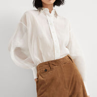 Brunello Cucinelli Organza Cotton Shirt With Embroidery - White