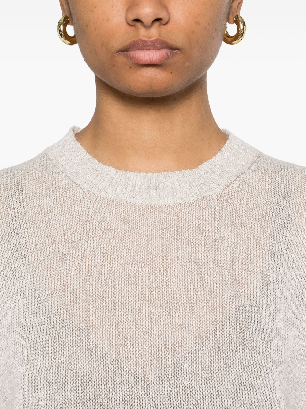 Brunello Cucinelli Mohair Wool Sweater - Light Grey