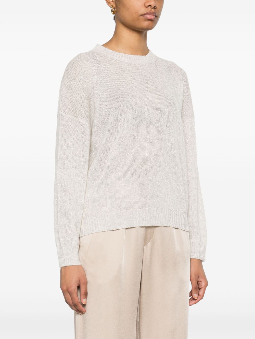 Brunello Cucinelli Mohair Wool Sweater - Light Grey