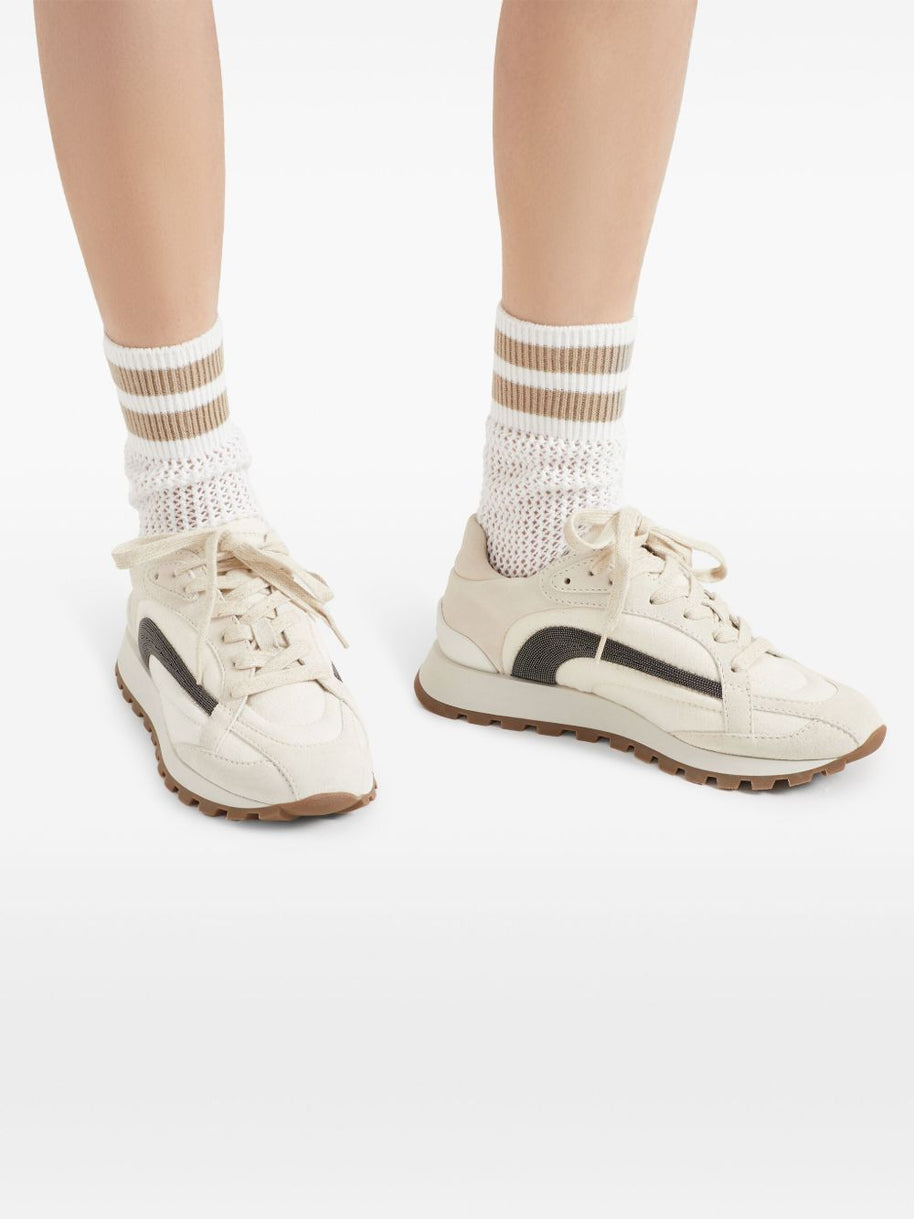 Brunello Cucinelli Suede Sneakers - White