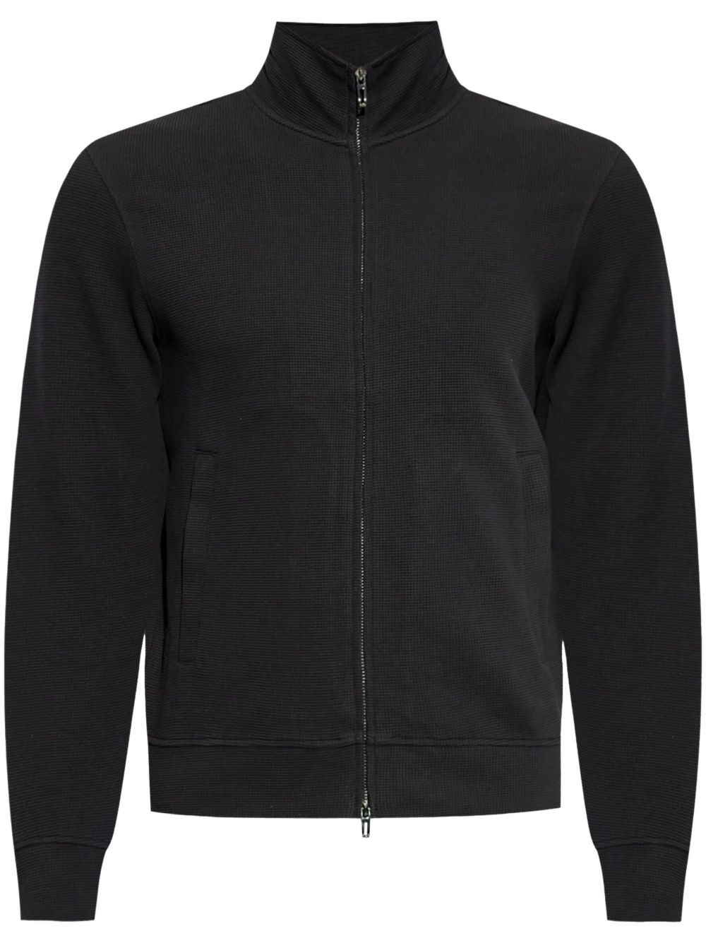 EMPORIO ARMANI CAPSULE Cotton Zipped Sweatshirt In Blue