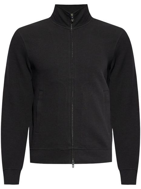 EMPORIO ARMANI CAPSULE Cotton Zipped Sweatshirt In Blue