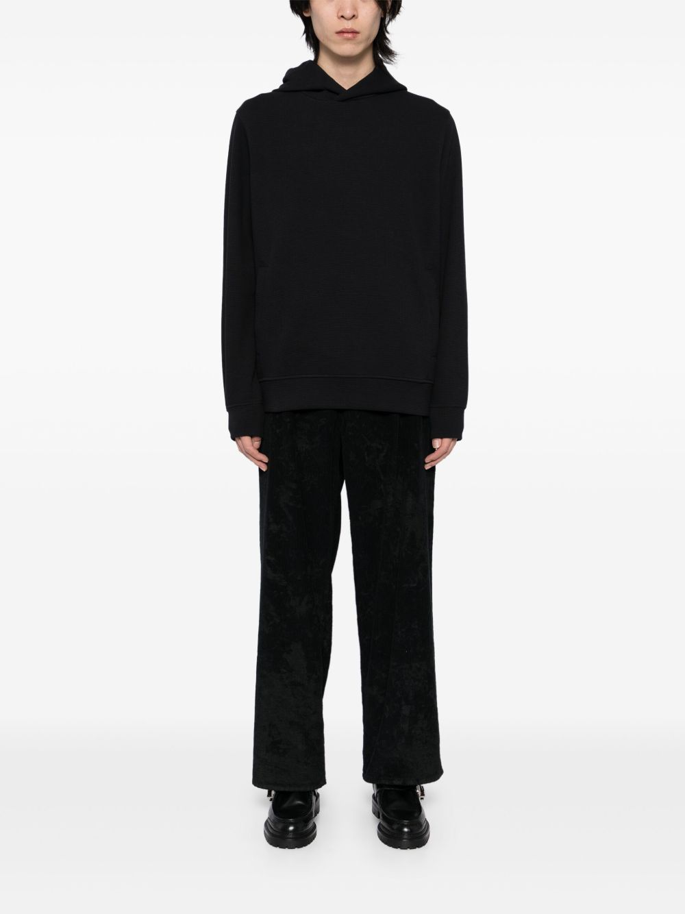 EMPORIO ARMANI CAPSULE Cotton Hoodie In Blue