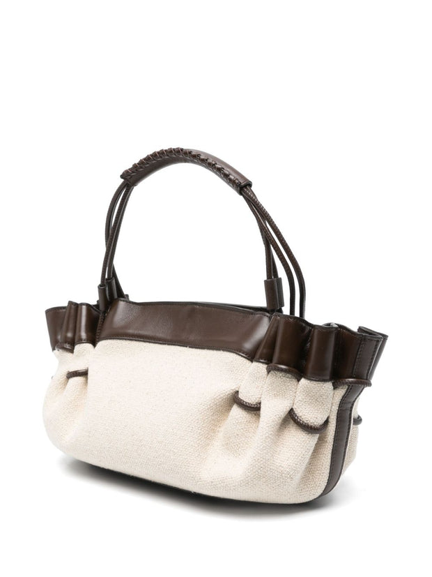 HEREU Canvas Shoulder Bag In Brown