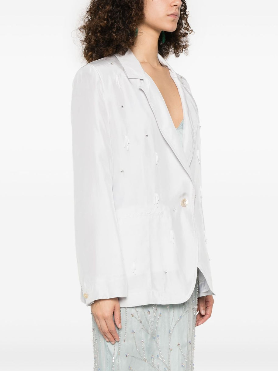 Forte Forte Single Breasted Jacket In Light Grey