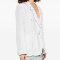 Forte Forte Single Breasted Jacket In Light Grey