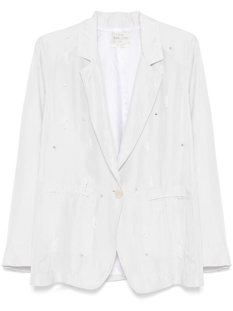 Forte Forte Single Breasted Jacket In Light Grey