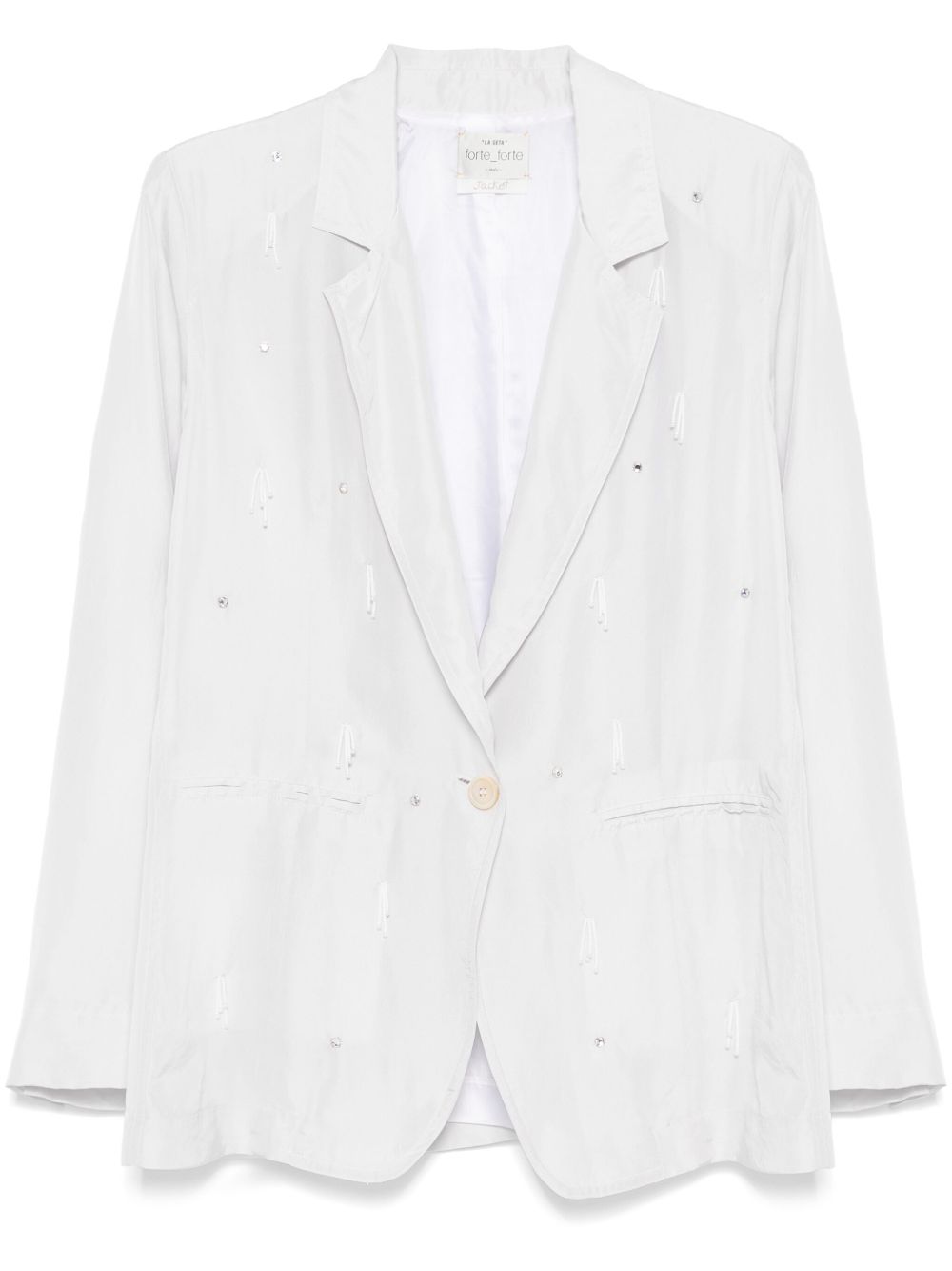 Forte Forte Single Breasted Jacket In Light Grey