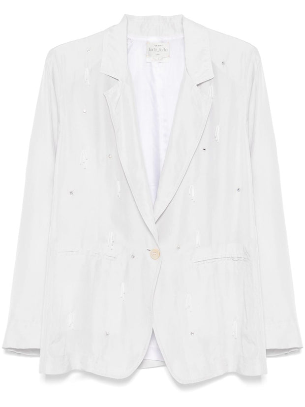 Forte Forte Single Breasted Jacket In Light Grey
