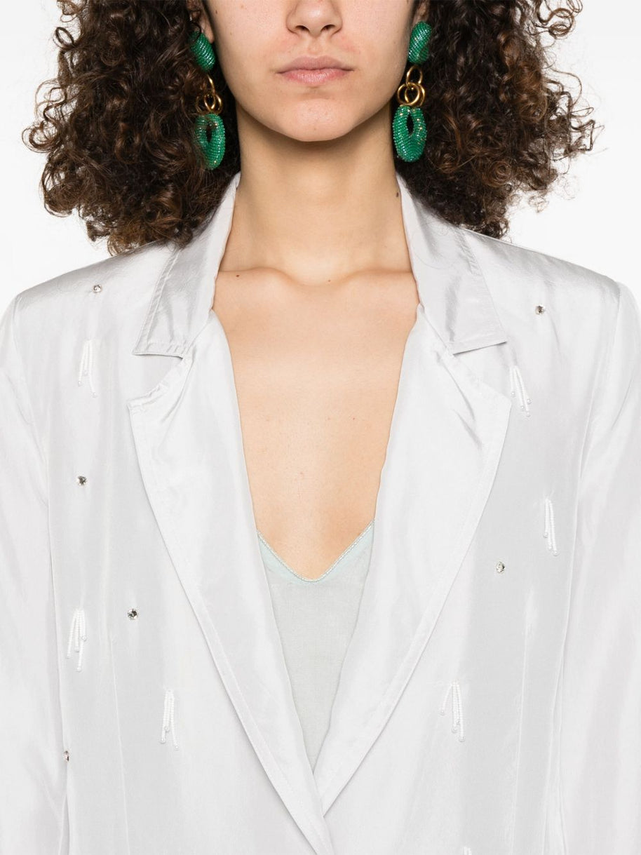Forte Forte Single Breasted Jacket In Light Grey