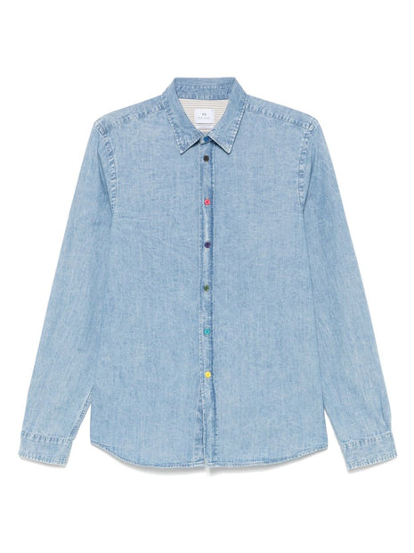 PS By Paul Smith Denim Shirt In Clear Blue