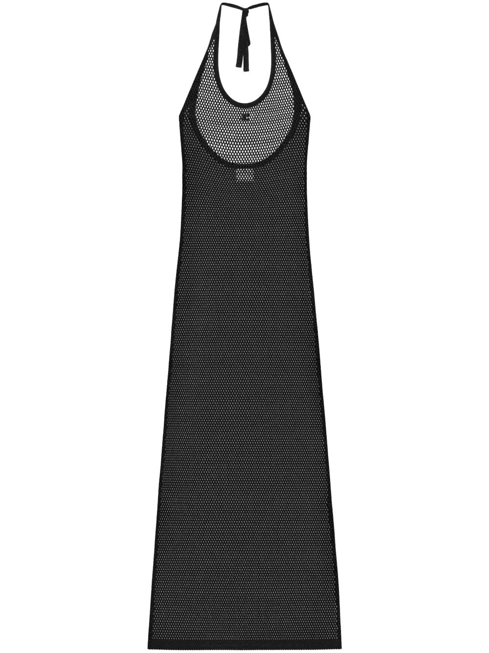 Courreges Halterneck Sheer Long Dress In Black