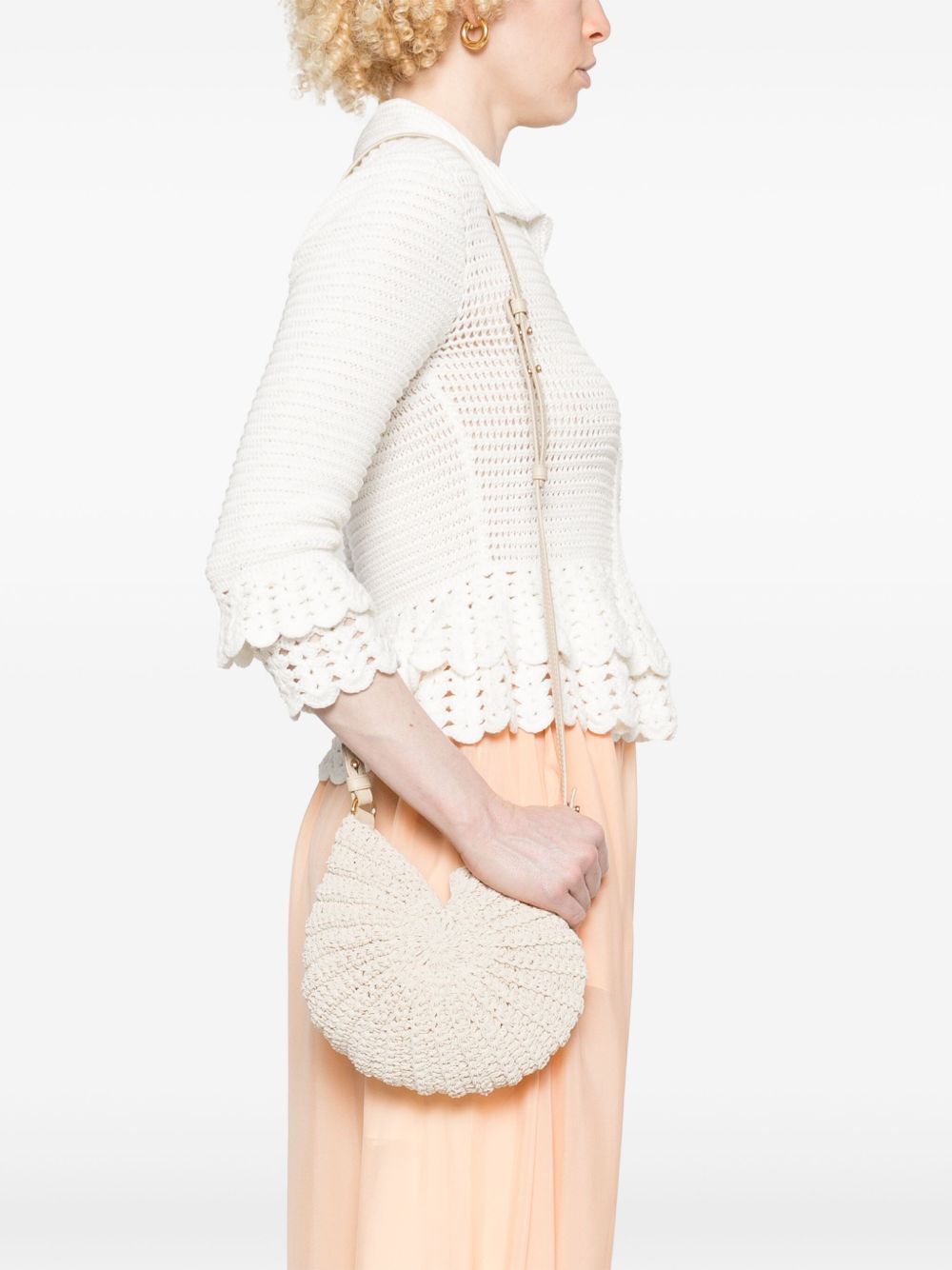 Chloè Crochet Sea Treasures Crossbody Bag In Ivory