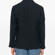Boglioli Single Breasted Linen Jacket In Blue