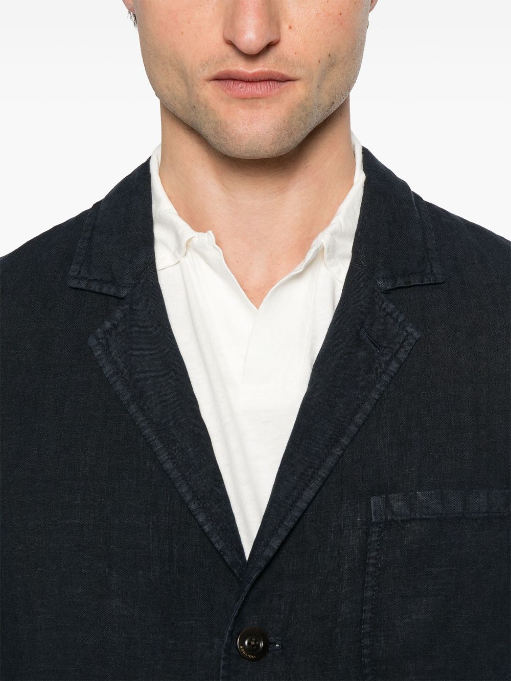 Boglioli Single Breasted Linen Jacket In Blue