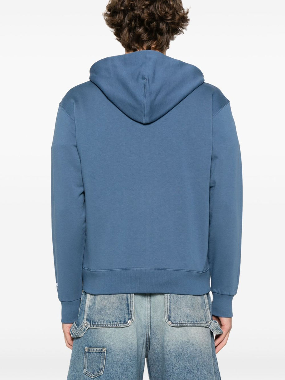 Kenzo Full Zip Hooded Sweatshirt In Blue