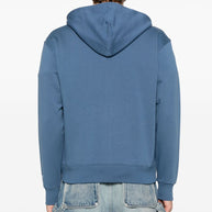 Kenzo Full Zip Hooded Sweatshirt In Blue