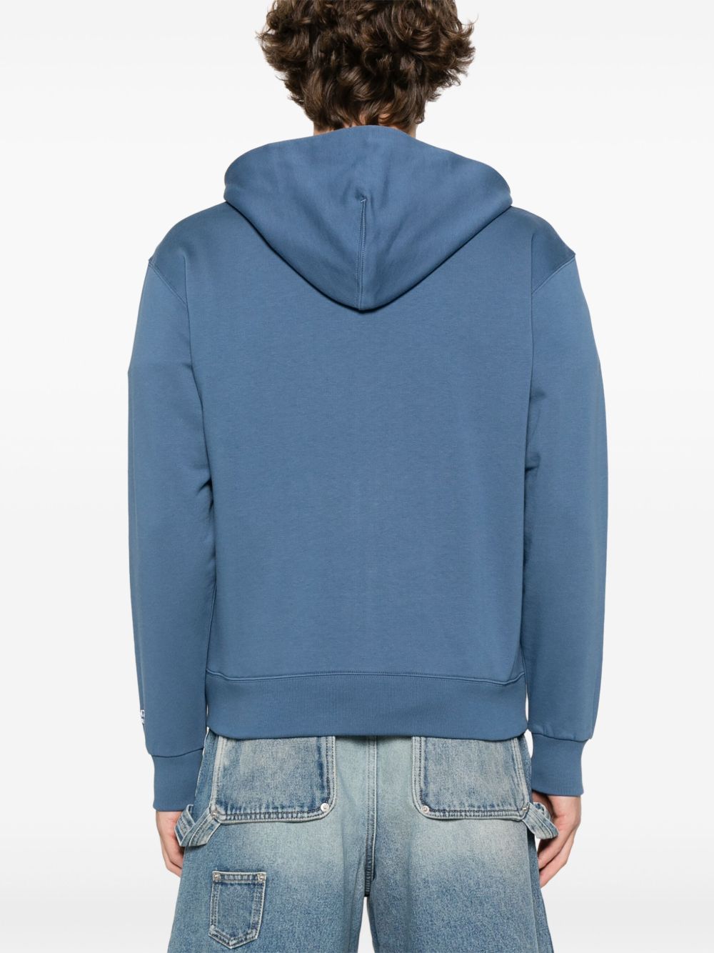 Kenzo Full Zip Hooded Sweatshirt In Blue