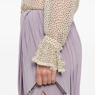 Valentino Beige Silk Blouse With Ruffle Detail