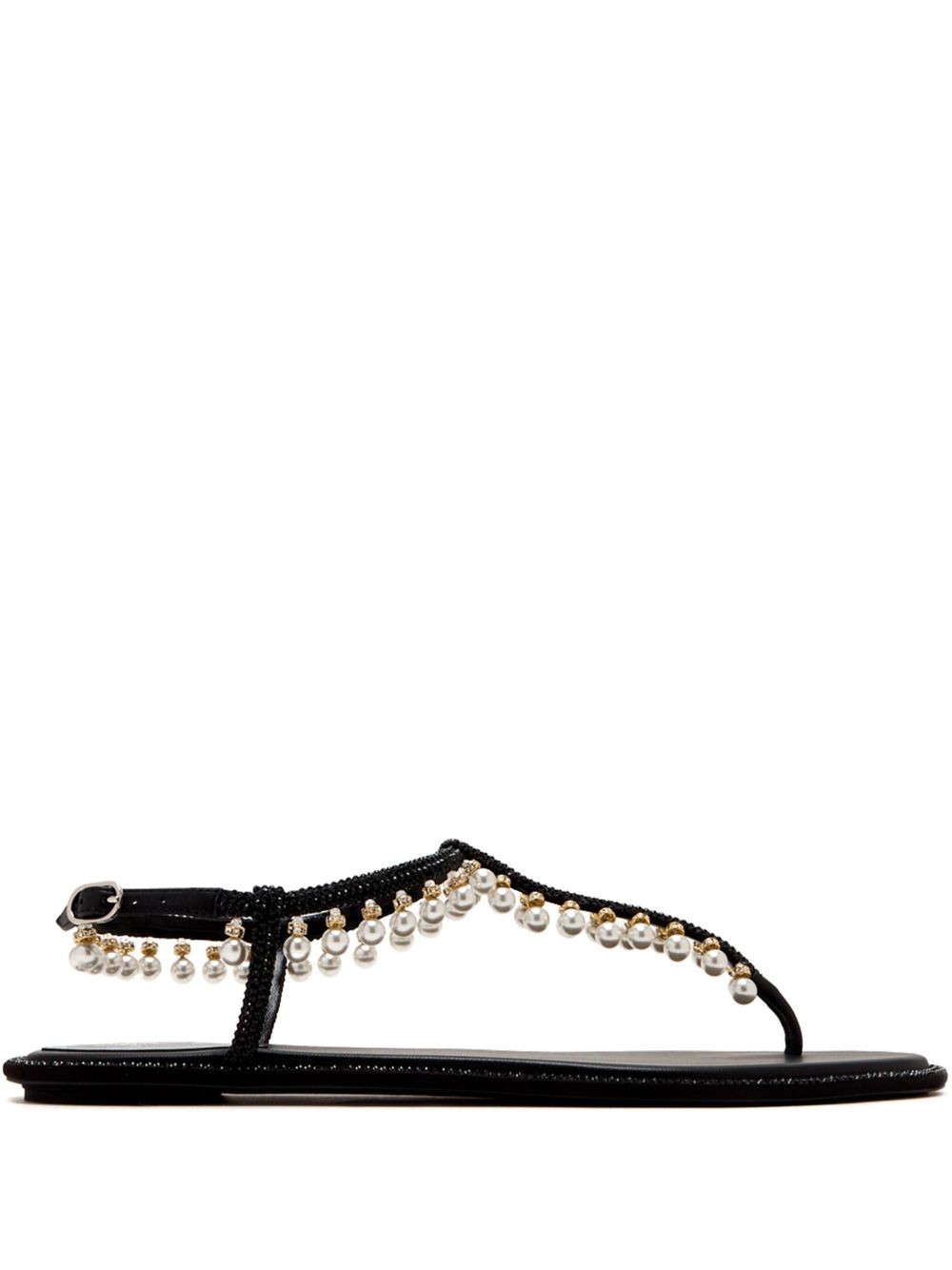 RENE' CAOVILLA Jeweled Diana Sandals In Black