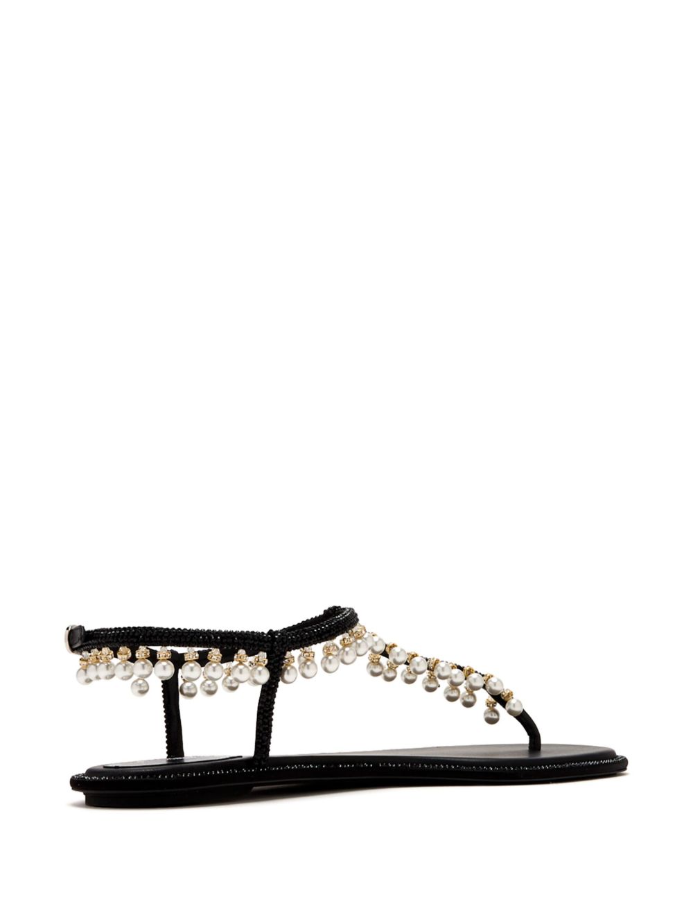 RENE' CAOVILLA Jeweled Diana Sandals In Black