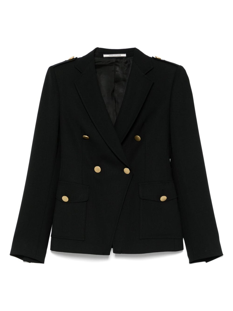 Tagliatore J-Darlene Wool Double Breasted Jacket In Black