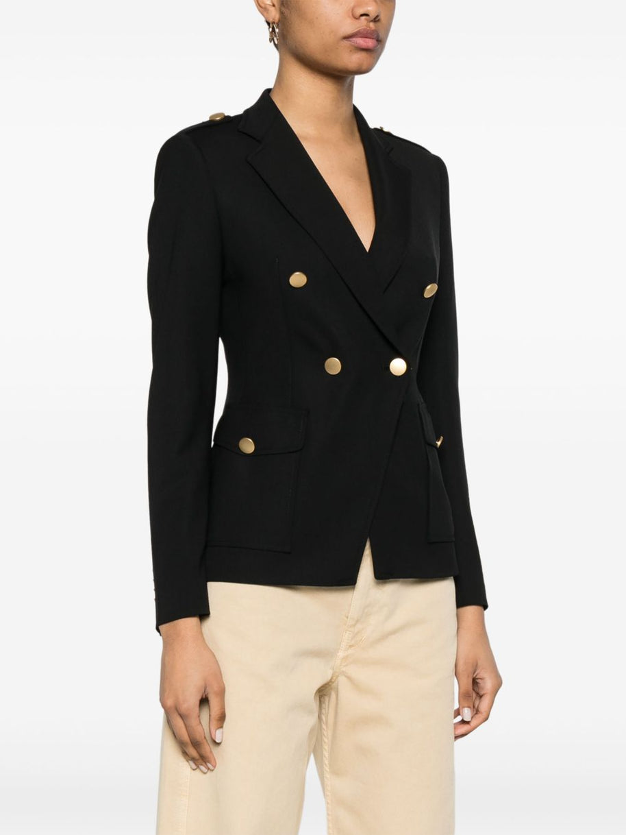 Tagliatore J-Darlene Wool Double Breasted Jacket In Black
